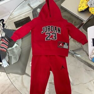 Jordan Kids Red Hoodie and Pants Set